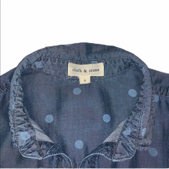 Anthro Cloth & Stone Dot Chambray Shirt Dress - Picture 3 of 3